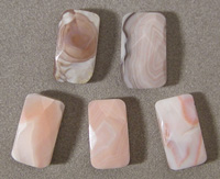 Five botswana agate rectangle briolette beads.