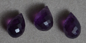 11 to 12mm amethyst drop briolette beads.