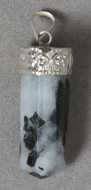 Himalayan quartz with tourmaline pendant.