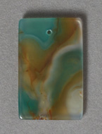Multi colored agate rectangle pendant bead.