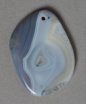 Blue and grey agate freeform pendant bead