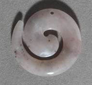 Chalcedony spiral shaped pendant bead.