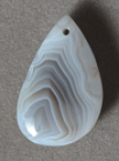 Blue and white Botswana agate pendant bead.
