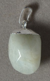 Jade nugget pendant with white copper bale.