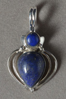 Blue lapis pendant with sterling silver bale.