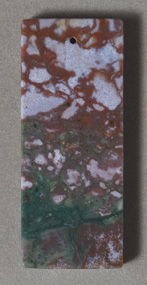 Large flat rectangle pendant bead from multi color agate.