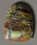 Green opal bell shaped pendant bead.