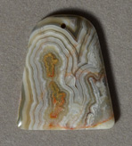 Crazy lace agate flat bell pendant bead.