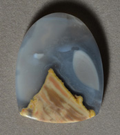 Mexican agate shield pendant bead.