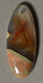Mexican agate long oval pendant bead.