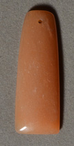 Long shield shaped piranha agate pendant bead.