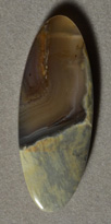Mexican agate long oval pendant bead.