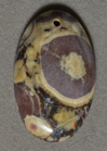 Poppy jasper oval pendant bead.