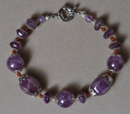 9 inch bracelet from amethyst beads.