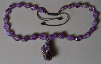Necklace from amethyst faceted nugget beads.