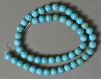 8mm turquoise round beads strand.