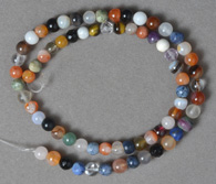 6mm round beads from several gemstone varieties.