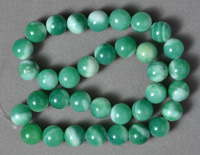 Green and white calcite 12mm round beads.