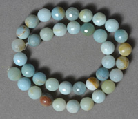 Multi color faceted amazonite round beads