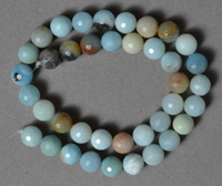 Faceted multi-color amazonite 10mm round beads