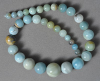 Multi-color amazonite graduated 8 to 20mm round beads.