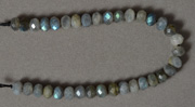 8 inch strand of labradorite faceted rondelle beads.