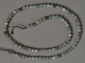 Faceted 4mm round beads from labradorite.