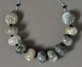 Large ocean jasper rondelle beads.