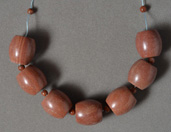 Large barrel beads from red jasper.