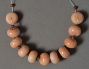 Large rondelle beads from orange aventurine.