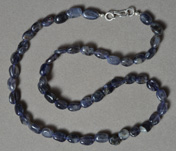 Iolite oval nugget beads strand/necklace.