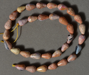 Agate and jasper  teardrop beads.