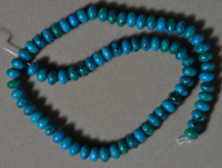 Rondelle beads from blue and green phoenix stone.