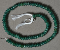 Green aventurine rondelle bead strand.