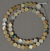 Mother of pearl small coin beads.