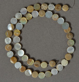 Mother of pearl coin bead strand.
