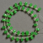 Green quartz faceted drop beads.
