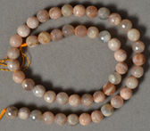 Sunstone faceted round beads.