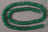 Faceted emerald rondelle beads
