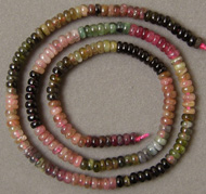 Small tourmaline rondelle beads