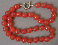 Ruby faceted round beads