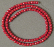 Red coral round beads