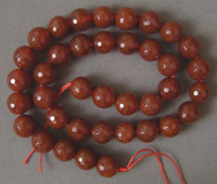 Red agate faceted beads