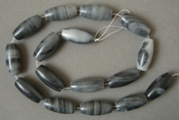 Zebra jasper barrel beads