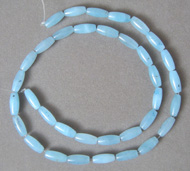 Blue amazonite small barrel beads.
