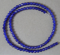 Faceted round beads from dark blue sapphire.