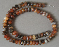 Rondelle beads from brown banded agate.