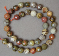 Faceted Picasso jasper beads
