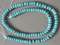 Rondelle beads from blue turquoise.