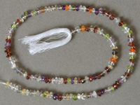 Rondelle beads from several gemstones.